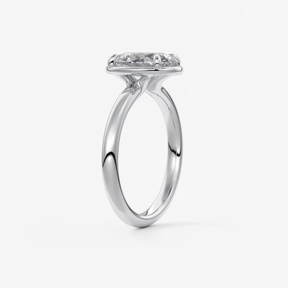 Taylor Oval Bezel Engagement Ring – Lab Diamond or Moissanite