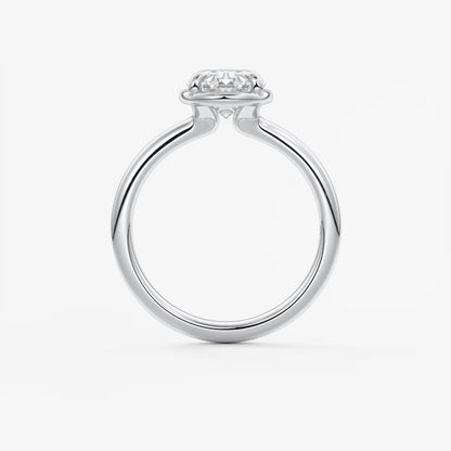 Taylor Oval Bezel Engagement Ring – Lab Diamond or Moissanite