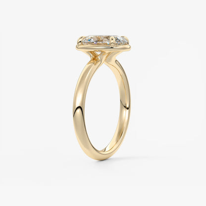 Taylor Oval Bezel Engagement Ring – Lab Diamond or Moissanite