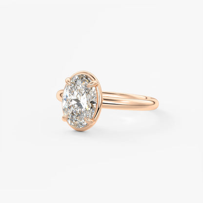Taylor Oval Bezel Engagement Ring – Lab Diamond or Moissanite