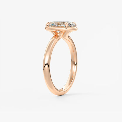 Taylor Oval Bezel Engagement Ring – Lab Diamond or Moissanite