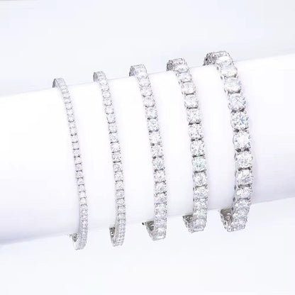 Moissanite Tennis Bracelet – 18K White Gold Plated Silver