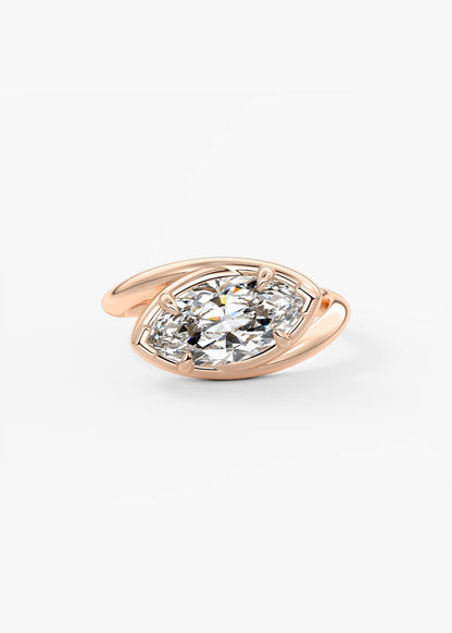 The Flow – East-West Marquise Engagement Ring