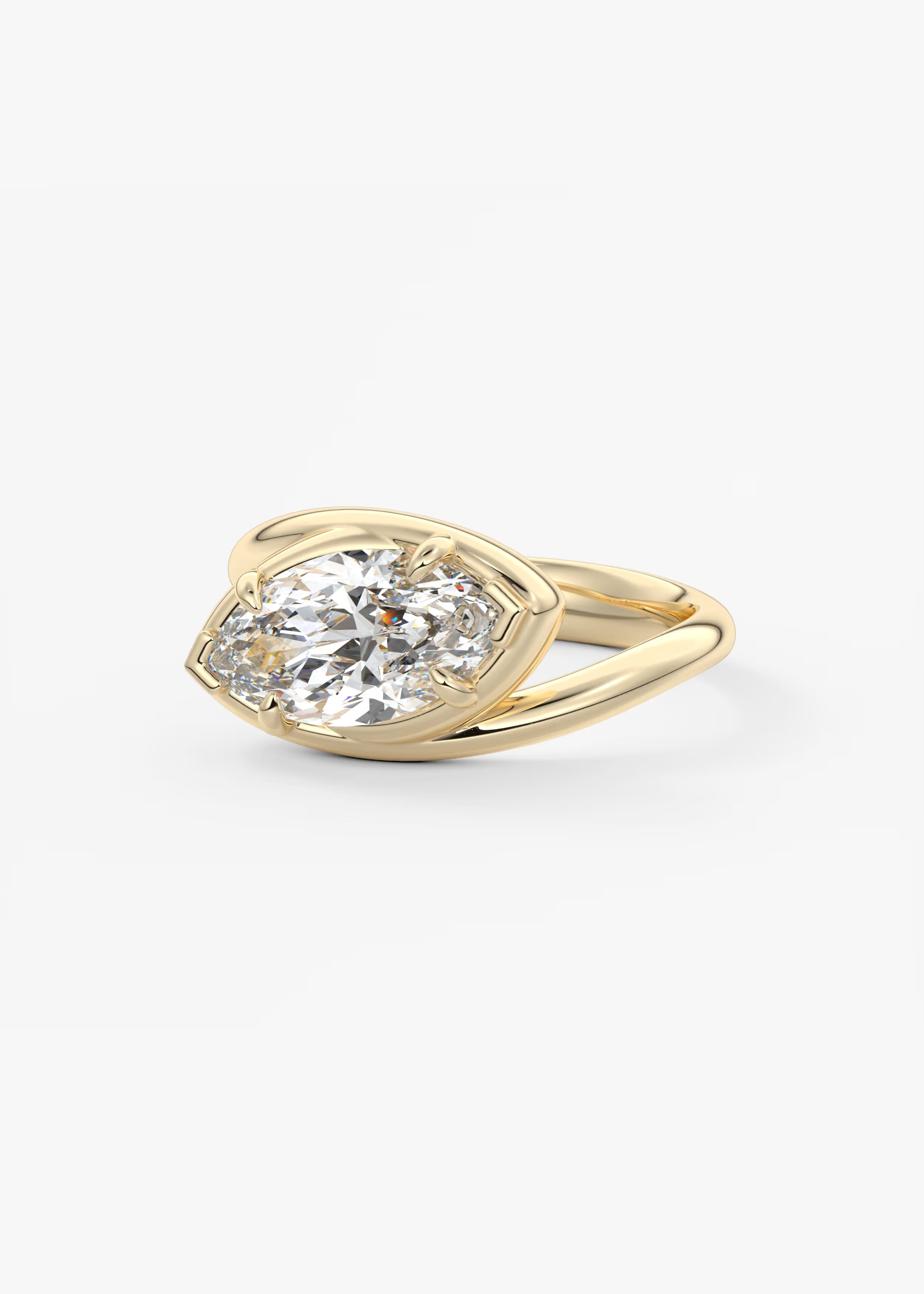 The Flow – East-West Marquise Engagement Ring