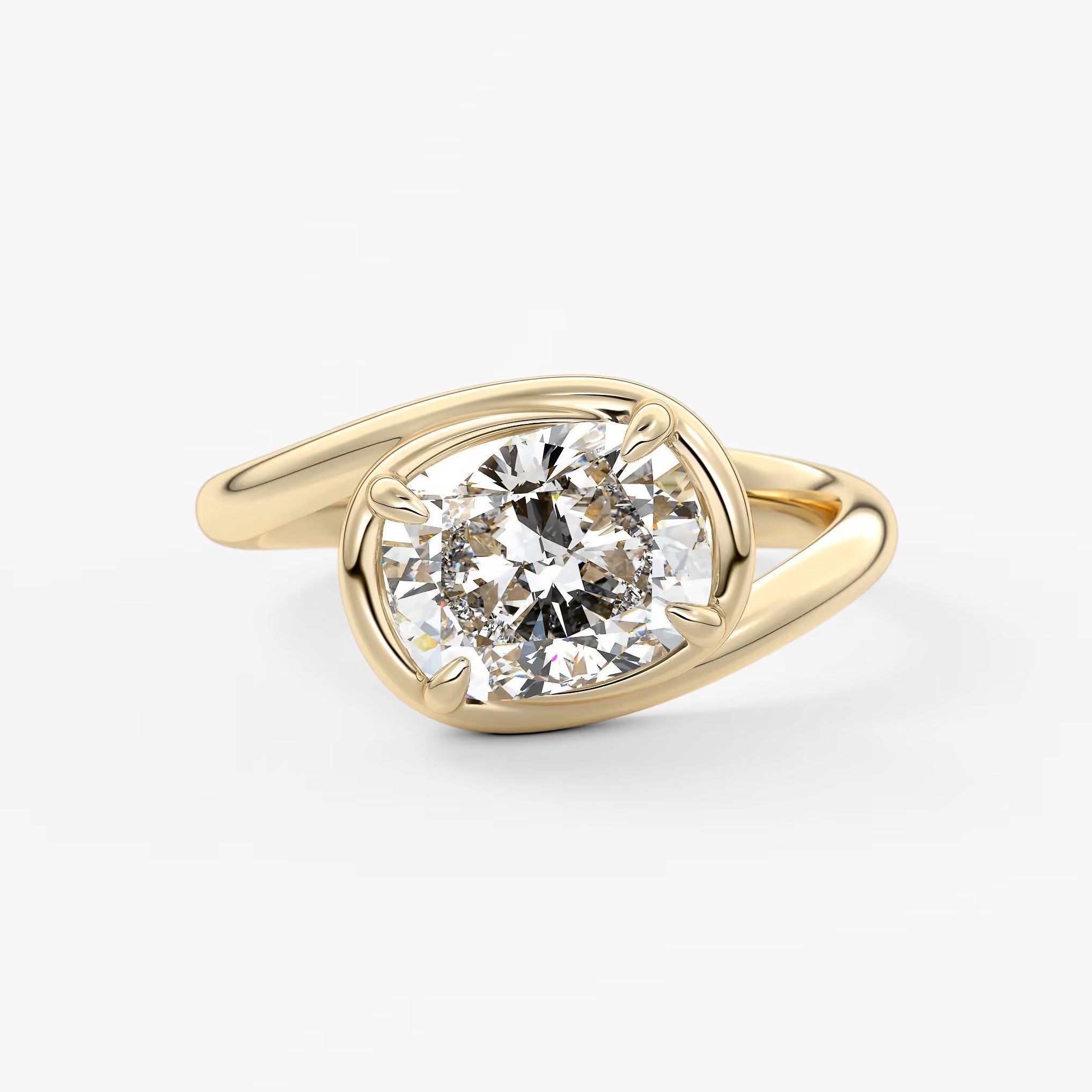 The flow – elongated cushion engagement ring