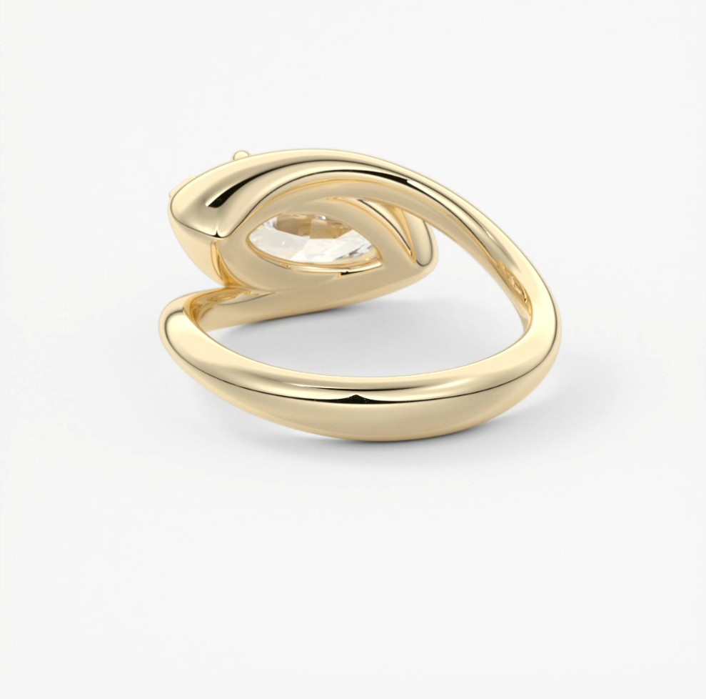 The flow – east-west marquise engagement ring
