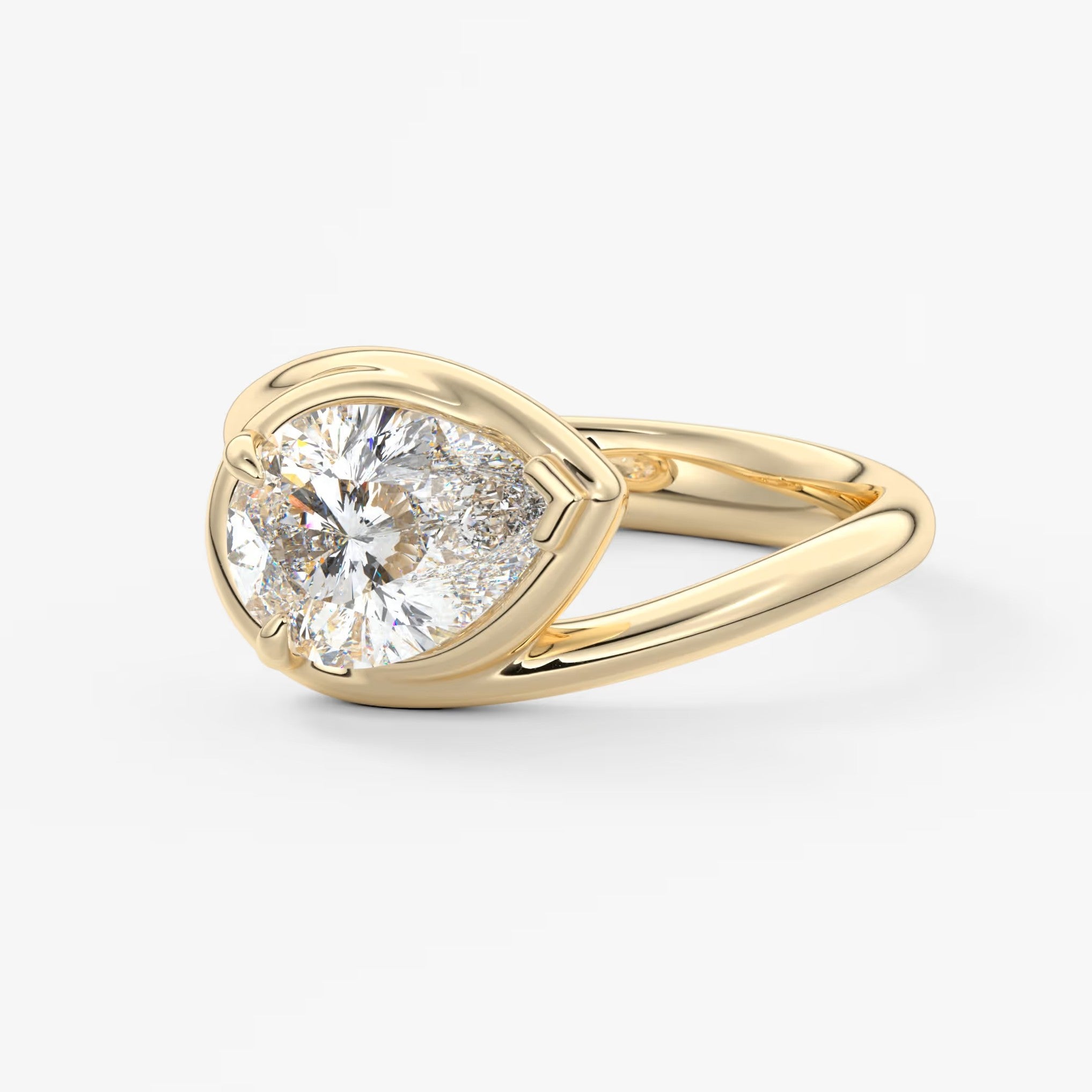 The flow – pear engagement ring