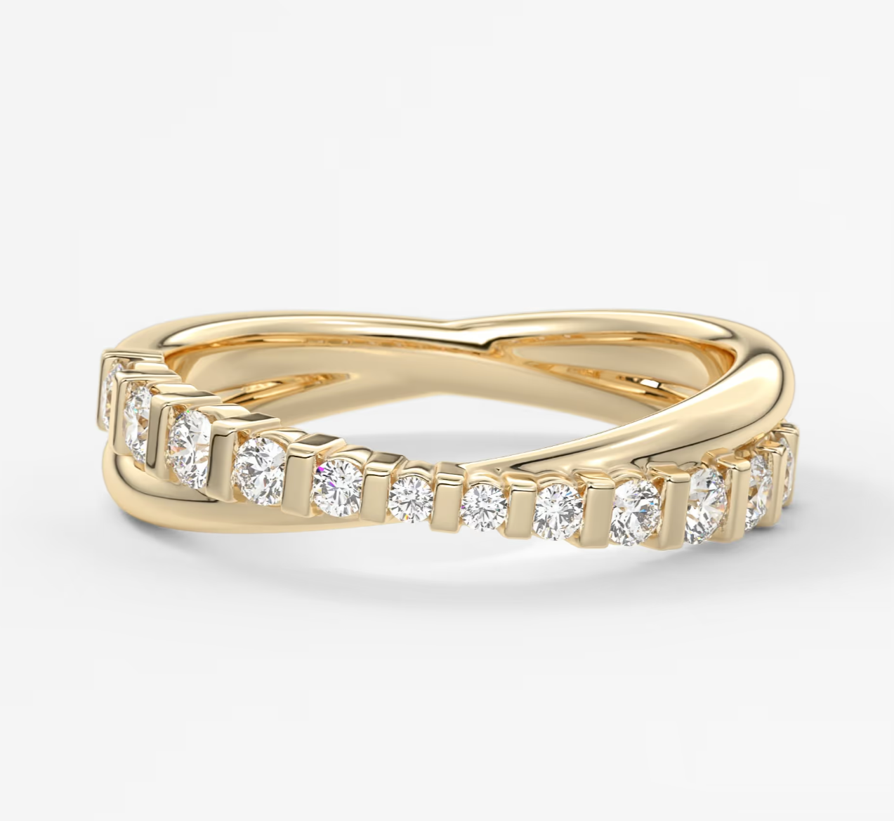 Twist Crossover Diamond Band