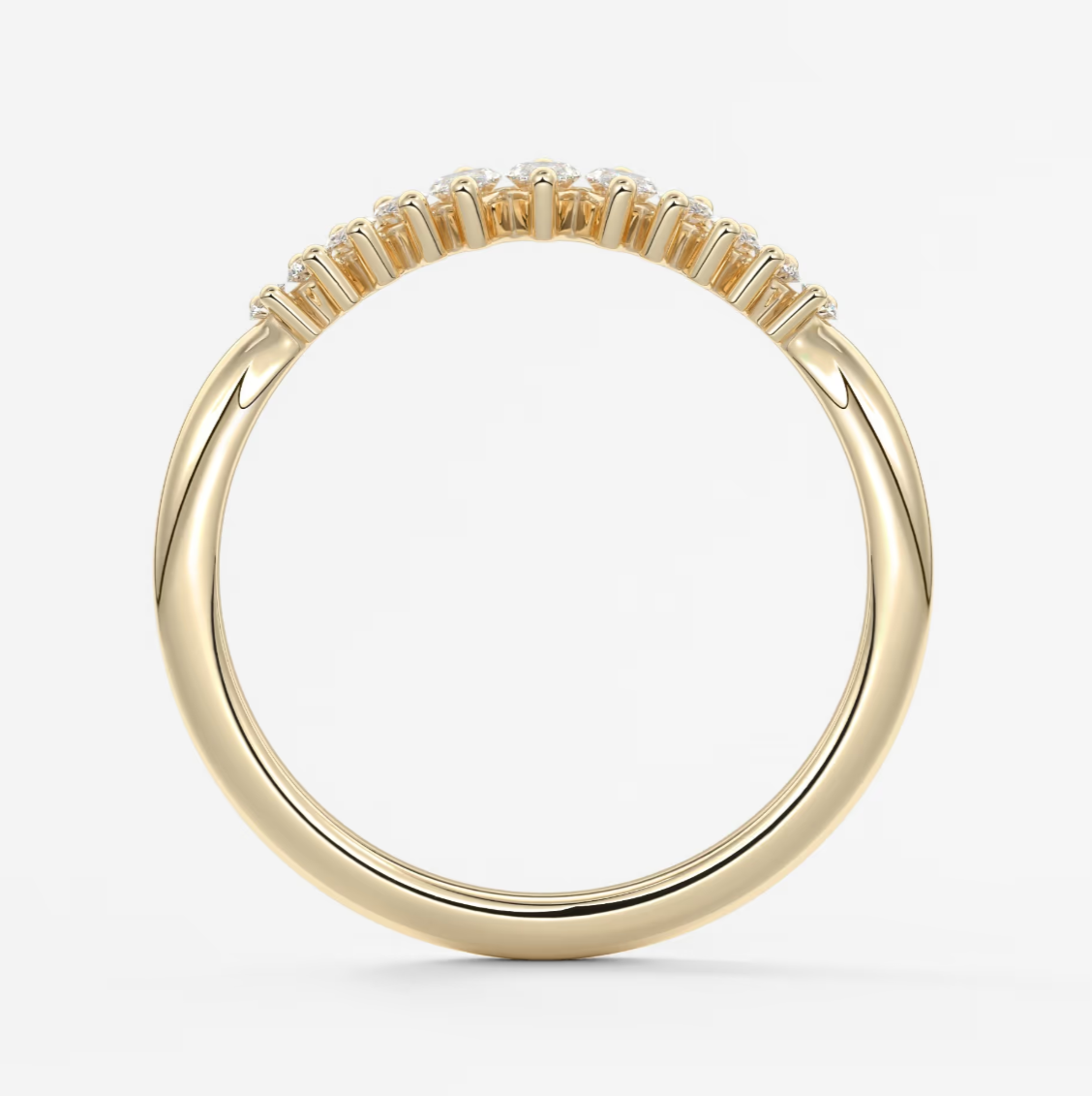 Valencia Marquise Chevron Wedding Band - Lab Grown or Natural Diamond