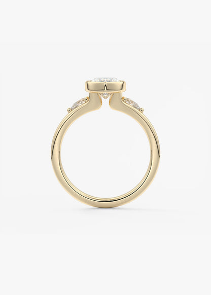 Véda Trilogy – Marquise with Pear Side Stones