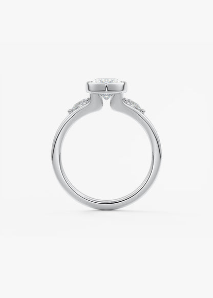 Véda Trilogy – Marquise with Pear Side Stones