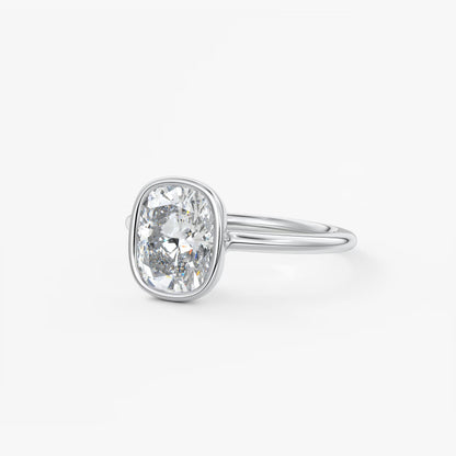 Veda Elongated Cushion Engagement Ring - Lab Diamond or Moissanite