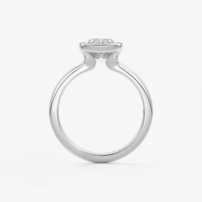 Veda Elongated Cushion Engagement Ring - Lab Diamond or Moissanite