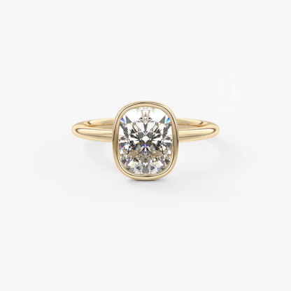 Veda Elongated Cushion Engagement Ring - Lab Diamond or Moissanite