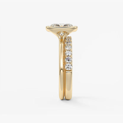 Veda Elongated Cushion Engagement Ring - Lab Diamond or Moissanite