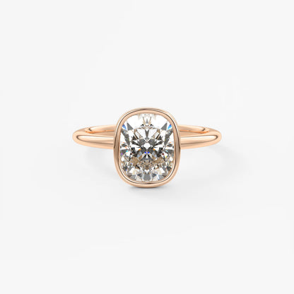 Veda Elongated Cushion Engagement Ring - Lab Diamond or Moissanite