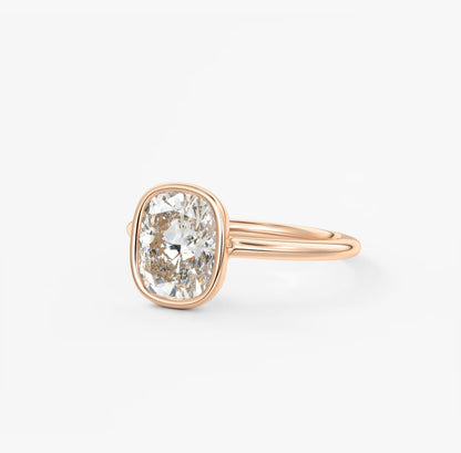 Veda Elongated Cushion Engagement Ring - Lab Diamond or Moissanite