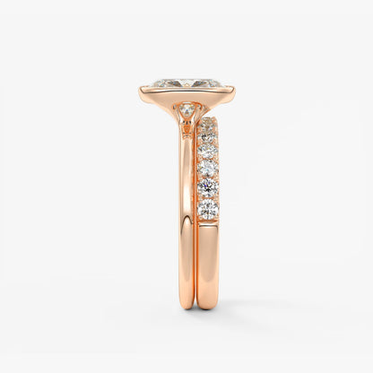 Veda Elongated Cushion Engagement Ring - Lab Diamond or Moissanite