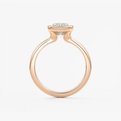 Veda Elongated Cushion Engagement Ring - Lab Diamond or Moissanite