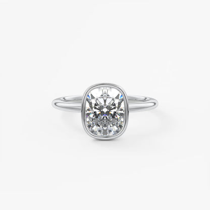 Veda Elongated Cushion Engagement Ring - Lab Diamond or Moissanite