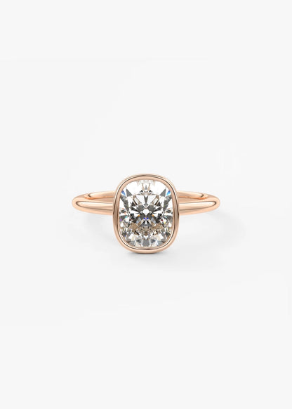 Veda Elongated Cushion Engagement Ring - Lab Diamond or Moissanite