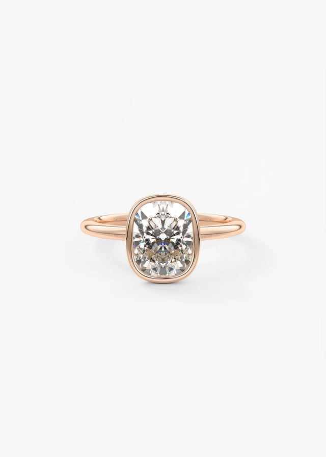 Veda Elongated Cushion Engagement Ring - Lab Diamond or Moissanite