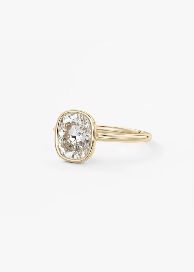 Veda Elongated Cushion Engagement Ring - Lab Diamond or Moissanite