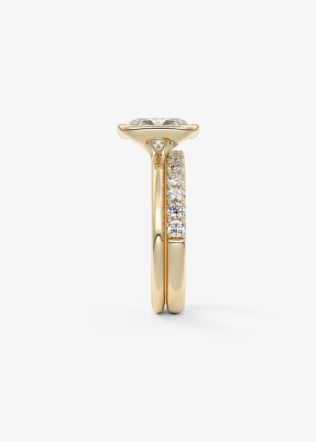 Veda Elongated Cushion Engagement Ring - Lab Diamond or Moissanite