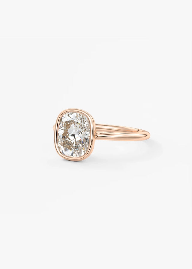 Veda Elongated Cushion Engagement Ring - Lab Diamond or Moissanite