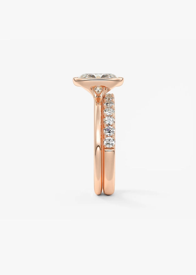 Veda Elongated Cushion Engagement Ring - Lab Diamond or Moissanite