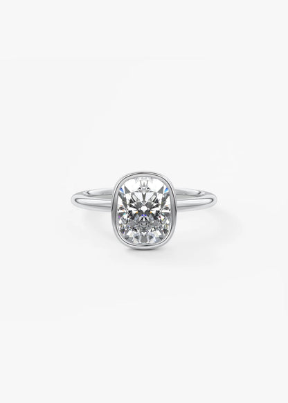 Veda Elongated Cushion Engagement Ring - Lab Diamond or Moissanite