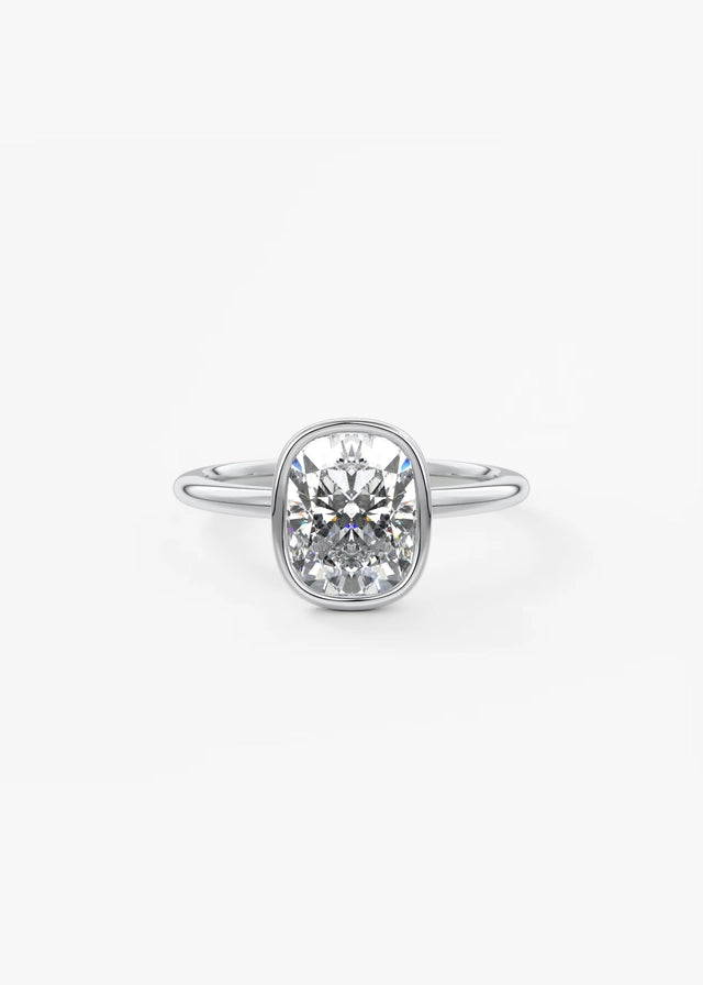 Veda Elongated Cushion Engagement Ring - Lab Diamond or Moissanite