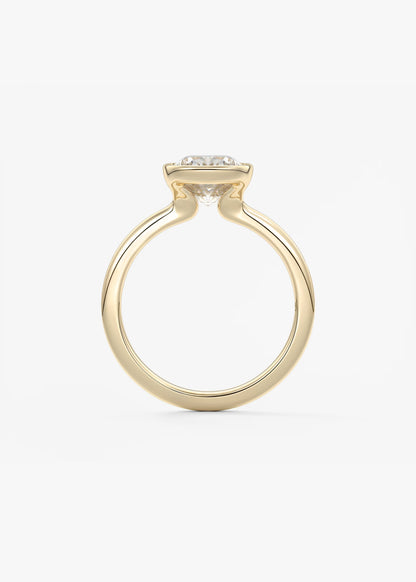 Veda Elongated Cushion Engagement Ring - Lab Diamond or Moissanite