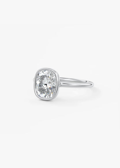 Veda Elongated Cushion Engagement Ring - Lab Diamond or Moissanite