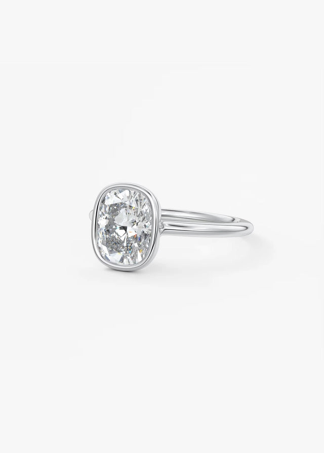 Veda Elongated Cushion Engagement Ring - Lab Diamond or Moissanite