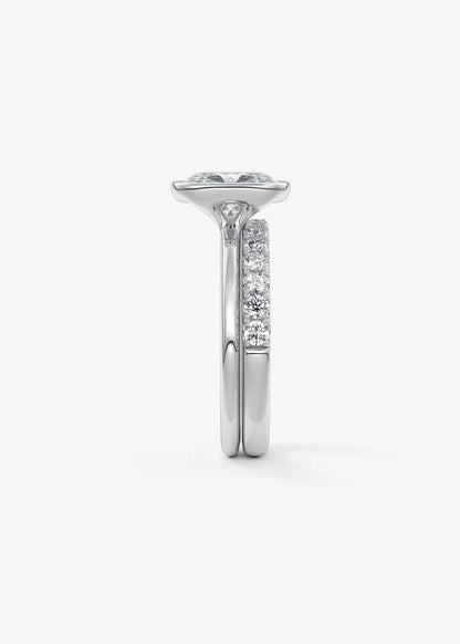 Veda Elongated Cushion Engagement Ring - Lab Diamond or Moissanite
