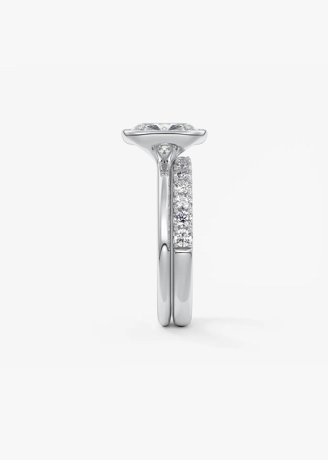 Veda Elongated Cushion Engagement Ring - Lab Diamond or Moissanite