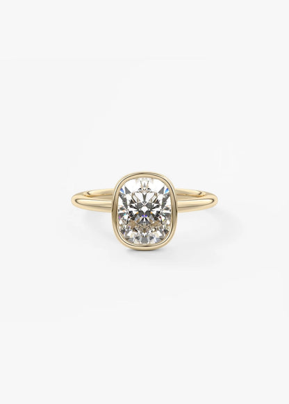 Veda Elongated Cushion Engagement Ring - Lab Diamond or Moissanite