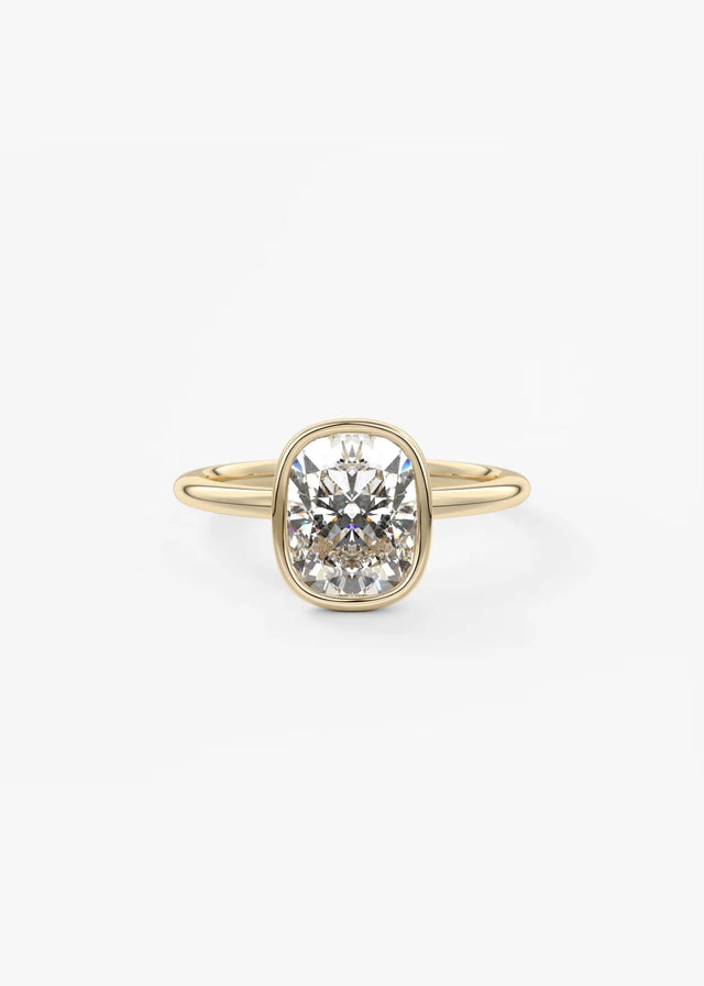 Veda Elongated Cushion Engagement Ring - Lab Diamond or Moissanite