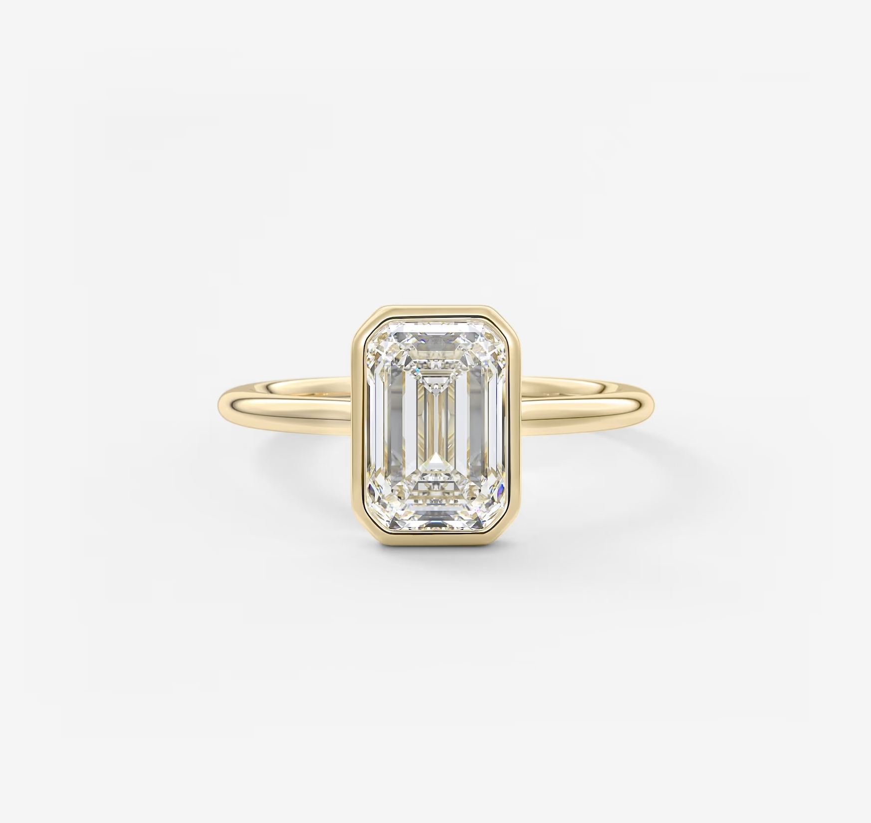 Veda Emerald Bezel Engagement Ring