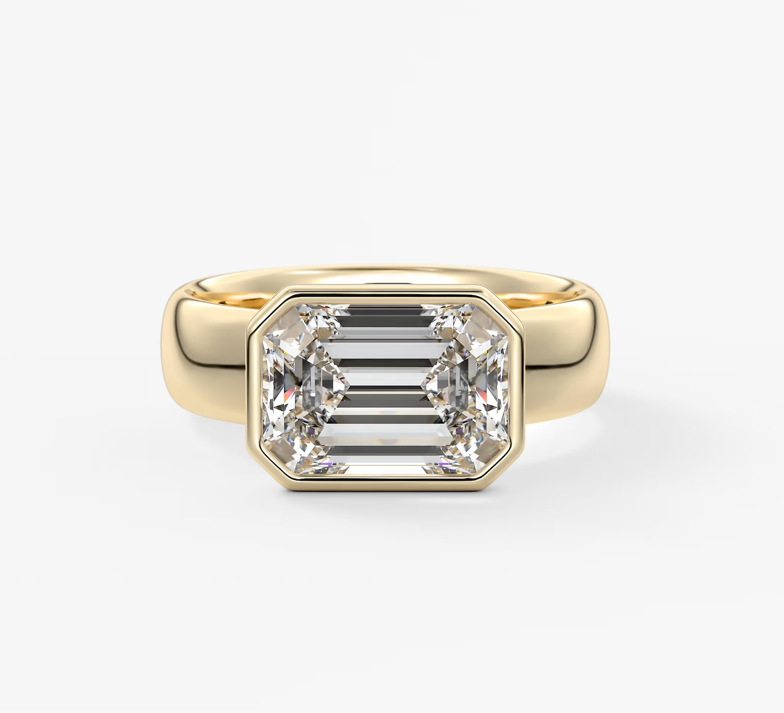 Veda Grande East-West Bezel Engagement Ring