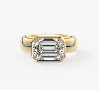 Veda Grande East-West Bezel Engagement Ring