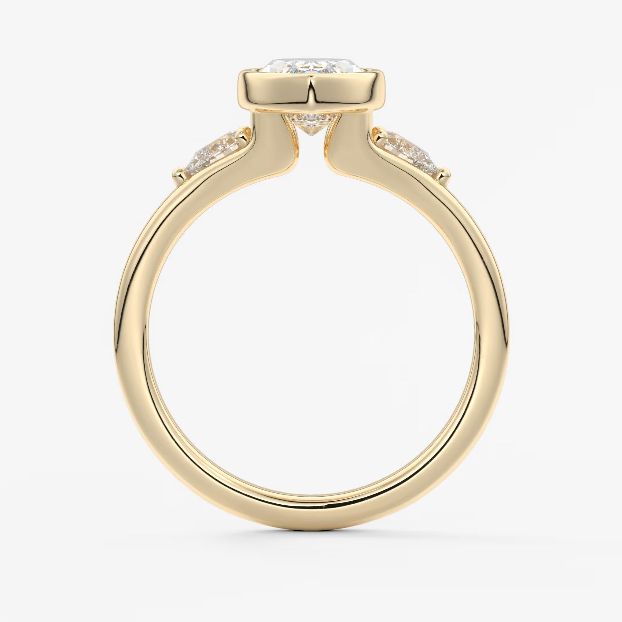 Véda trilogy – marquise with pear side stones