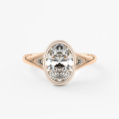 Véda trilogy – oval with trillion side stones