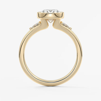 Véda trilogy – oval with trillion side stones