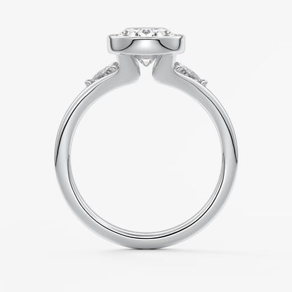 Véda trilogy – oval with trillion side stones