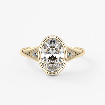 Véda trilogy – oval with trillion side stones