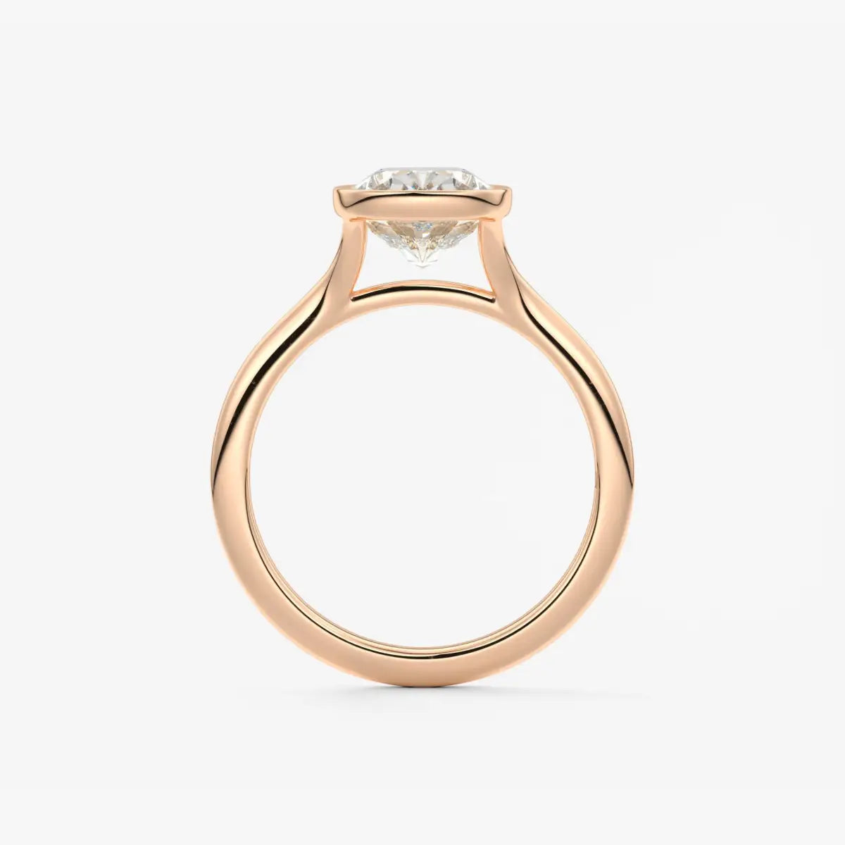 Custom made aeris elongated cushion bezel engagement ring | diamond lab
