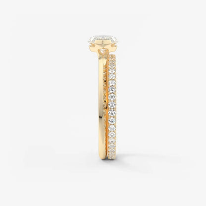 Custom made alosta marquise east-west half bezel engagement ring | lab diamond or moissanite