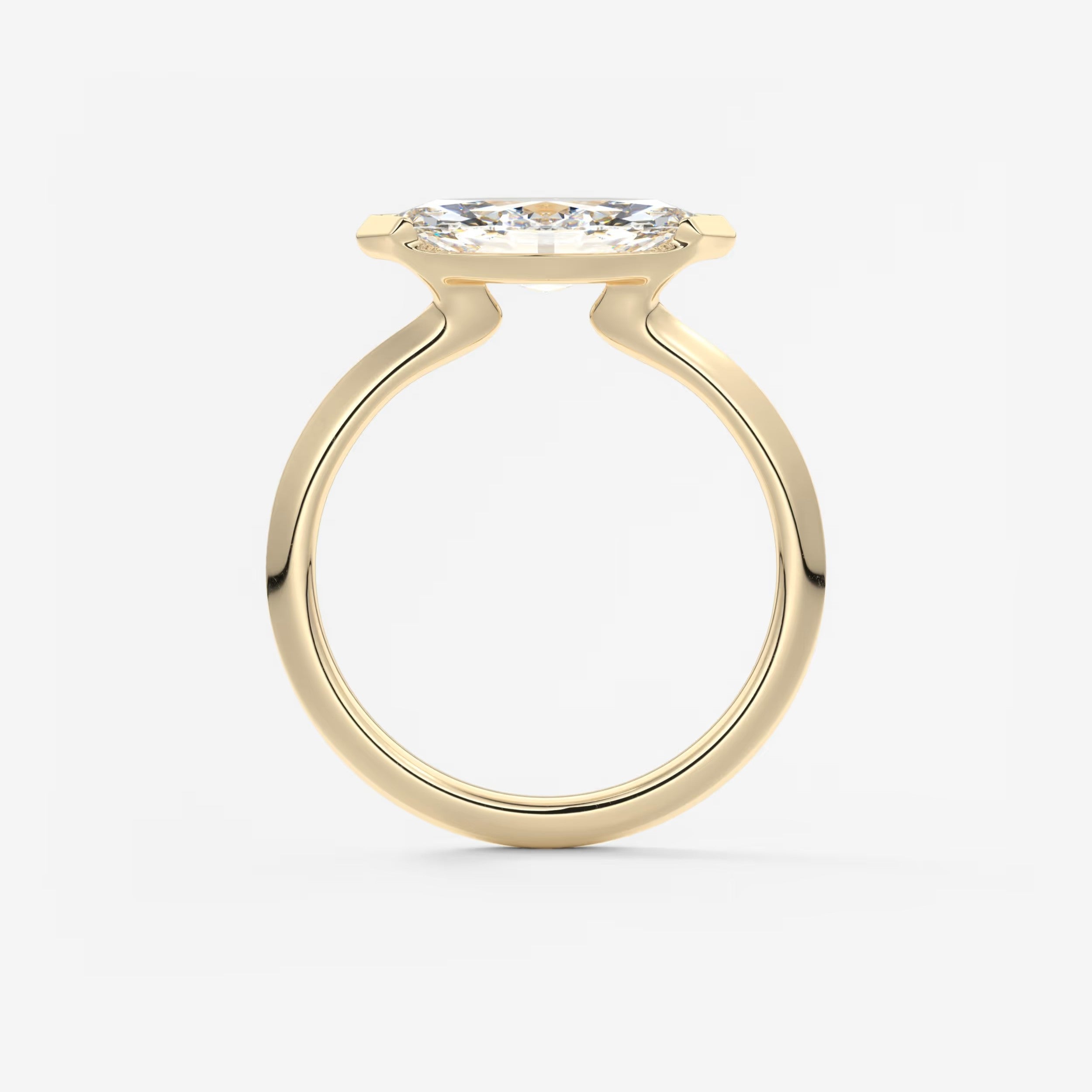 Custom made alosta marquise east-west half bezel engagement ring | lab diamond or moissanite